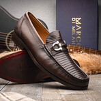 Enzo // Lizard Teju Leather Loafers // Brown (US: 11)