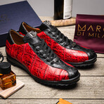 Saulo // Alligator + Ostrich Leather Sneakers // Black Cherry (US: 12)