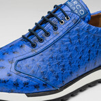 Scanno // Ostrich Leather Sneakers // Electric Blue (US: 9.5)