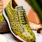 Scanno // Ostrich Leather Sneakers // Antique Green (US: 9)