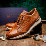 Scanno // Ostrich Leather Sneakers // Cognac (US: 10)