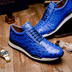 Scanno // Ostrich Leather Sneakers // Electric Blue (US: 10)