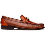 Enzo // Lizard Teju Leather Loafers // Cognac (US: 10.5)