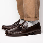 Enzo // Lizard Teju Leather Loafers // Brown (US: 8)