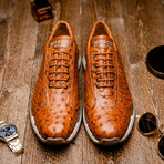 Scanno // Ostrich Leather Sneakers // Cognac (US: 11.5)