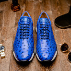 Scanno // Ostrich Leather Sneakers // Electric Blue (US: 9.5)