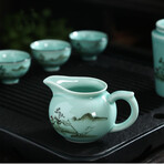 Hand-Painted Celadon Tea Set