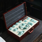 Hand-Painted Celadon Tea Set