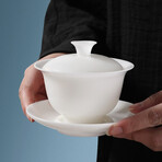 Ultra-Thin Dehua White Porcelain Tea Set