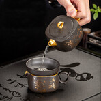 Purple Clay 24k Gold-Lined Tea Set