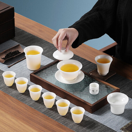 Ultra-Thin Dehua White Porcelain Tea Set