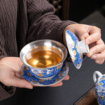 Sea Blossoms Silver-lined Tea Set