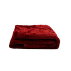 Mink Faux Fur Throw / Cranberry Red