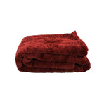 Mink Faux Fur Throw / Cranberry Red