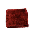 Mink Faux Fur Throw / Cranberry Red