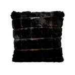 Mink Patchwork Pillow // Black (14"L x 20"W)