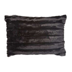 Mink Patchwork Pillow // Black (14"L x 20"W)