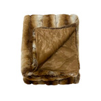 Chinchilla Luxe Faux Fur Throw/ Chestnut