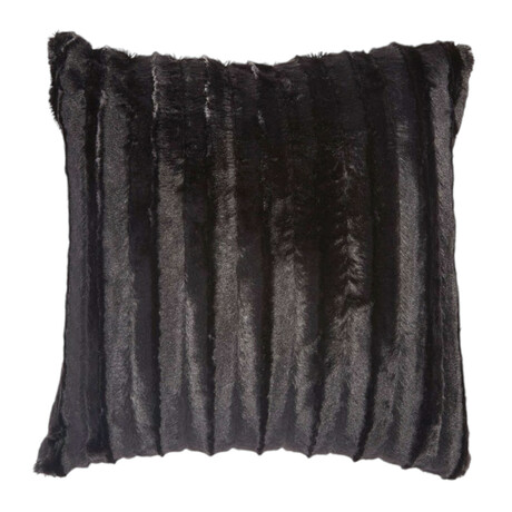 Mink Patchwork Pillow // Black (14"L x 20"W)