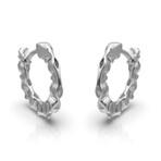 18K White Gold Diamond Hoop Earrings II // New