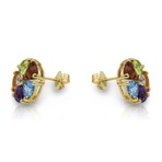 14K Yellow Gold Diamond + Quartz Earrings // Pre-Owned