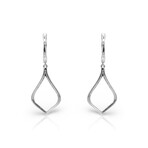 18K White Gold Diamond Drop Earrings // New