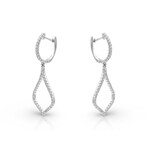 18K White Gold Diamond Drop Earrings // New