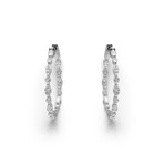 18K White Gold Diamond Hoop Earrings IV // New