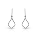 18K White Gold Diamond Drop Earrings // New