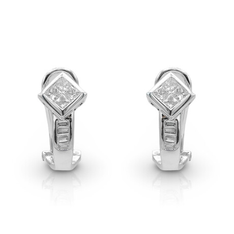 18K White Gold Diamond Earrings // Pre-Owned