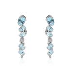 14K White Gold Aquamarine + Diamond Earrings // Pre-Owned