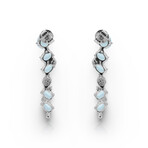 14K White Gold Aquamarine + Diamond Earrings // Pre-Owned