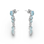 14K White Gold Aquamarine + Diamond Earrings // Pre-Owned