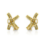 18K Yellow Gold Diamond X Earrings // Pre-Owned