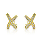 18K Yellow Gold Diamond X Earrings // Pre-Owned