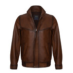 Seams Detail Bomber Jacket // Chestnut (S)