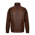 Seams Detail Bomber Jacket // Chestnut (3XL)