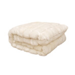 Mink Patchwork Faux Fur Throw/Ivory