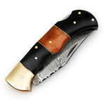 Damascus Folding Pocket Knife // Cow