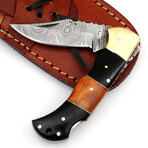 Damascus Folding Pocket Knife // Cow