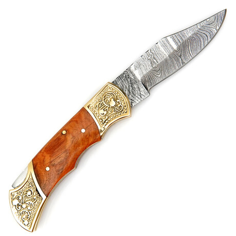 Damascus Folding Pocket Knife // Olivia