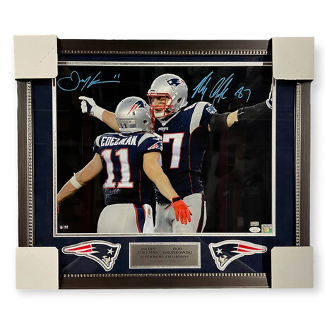 Rob Gronkowski & Julian Edelman // New England Patriots // Autographed Photograph + Framed