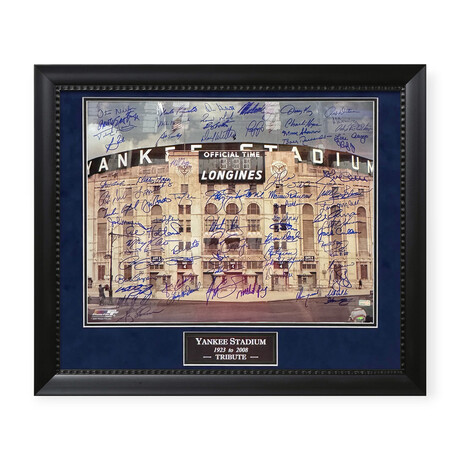 1923-2008 Yankee Stadium Tribute // Autographed Photograph + Framed // 75 Signatures