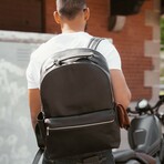 Leather Backpack Rucksack // Black