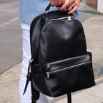 Leather Backpack Rucksack // Black