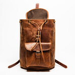 City Leather Backpack 13" // Distressed Brown