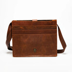 Leather Messenger Laptop Bag 14" // Saddle Brown