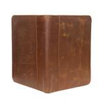 Zip Up Leather Padfolio // Saddle Brown