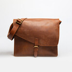 Leather Messenger Laptop Bag 14" // Saddle Brown