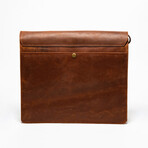 Leather Messenger Laptop Bag 14" // Saddle Brown